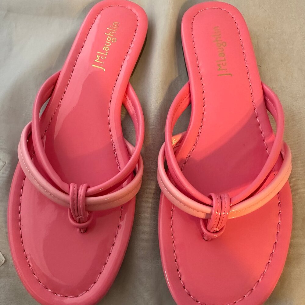 J. MCLAUGHLIN  Caitlin Flat Thong Sandals, Pink,  Women Size 7       NIB